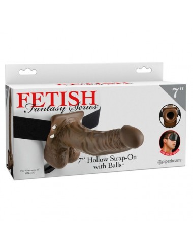 FETISH FANTASY SERIES 7" HOLLOW STRAP-ON WITH BALLS