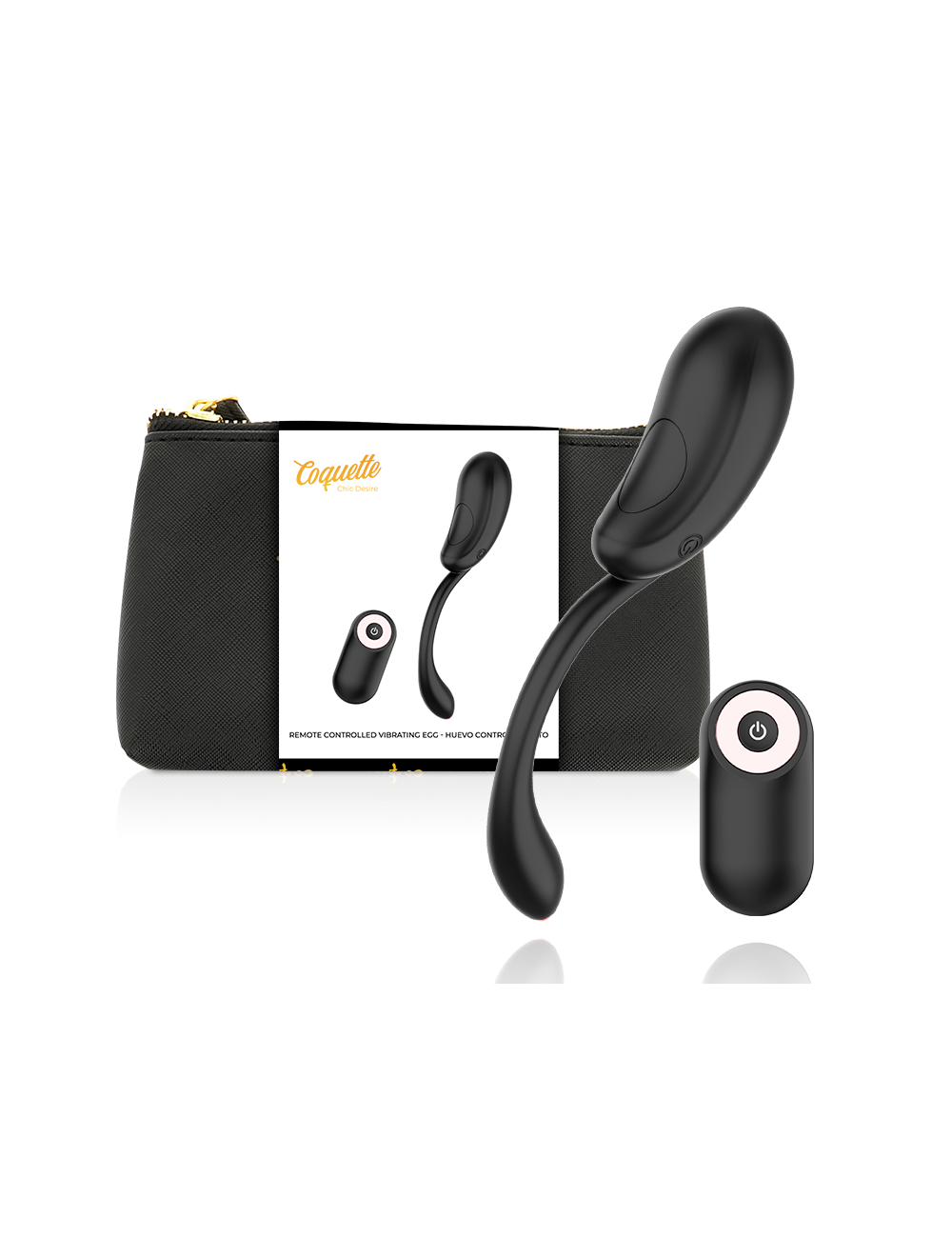 COQUETTE CHIC DESIRE VIBRATING EGG REMOTE CONTROL RECHARGEABLE BLACK/ GOLD COQUETTE CHIC DESIRE VIBRATING EGG REMOTE CONTROL RECHARGEABLE BLACK/ GOLD