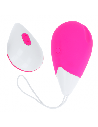 OH MAMA TEXTURED VIBRATING EGG 10 MODES - PINK AND WHITE