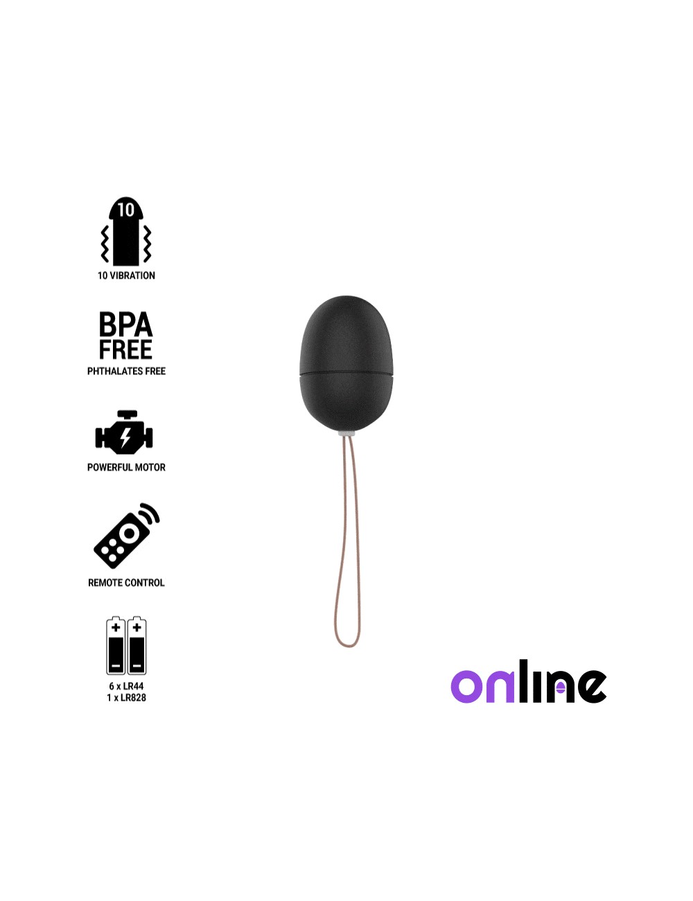 ONLINE REMOTE CONTROL VIBRATING EGG S- BLACK