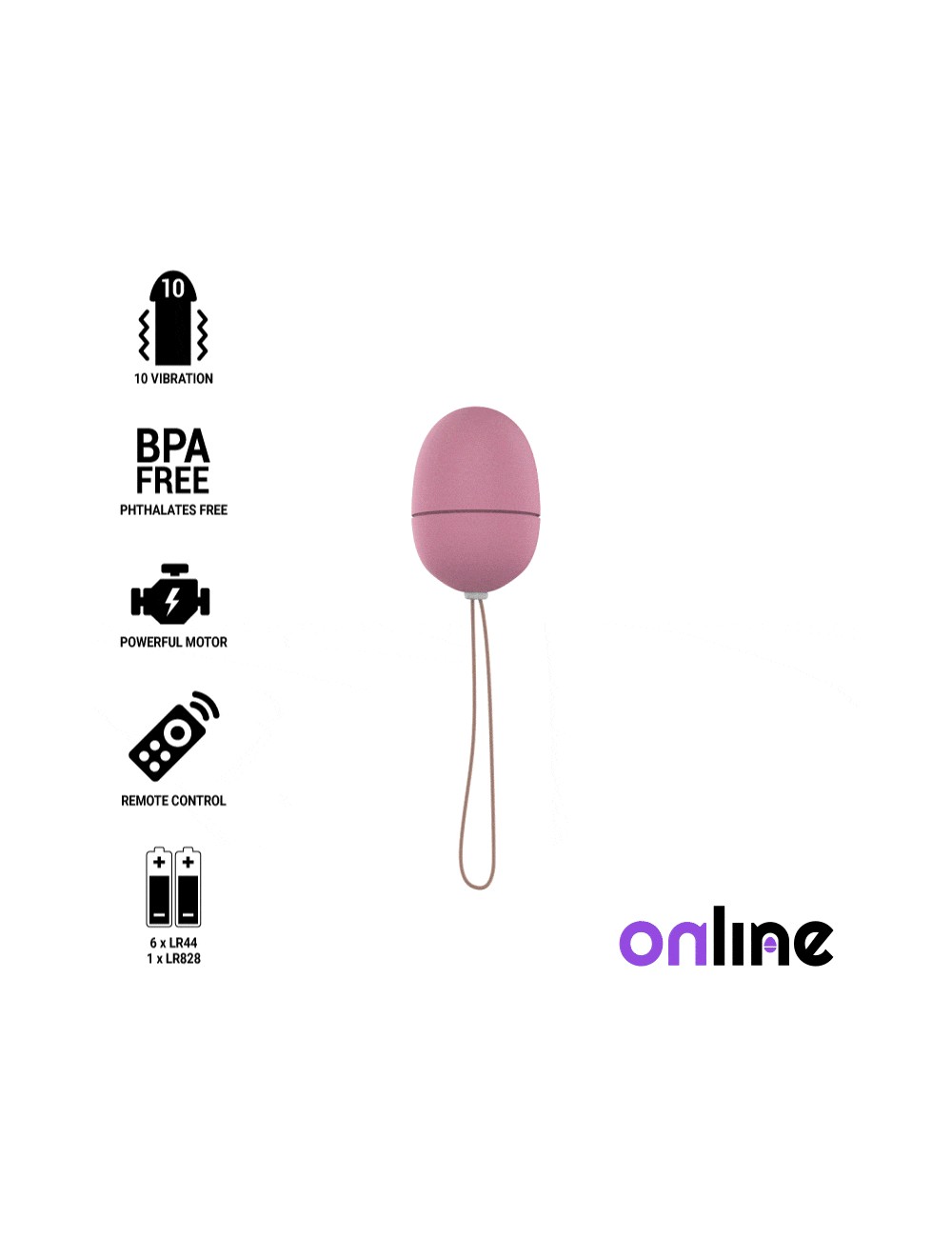 ONLINE REMOTE CONTROL VIBRATING EGG S - PINK
