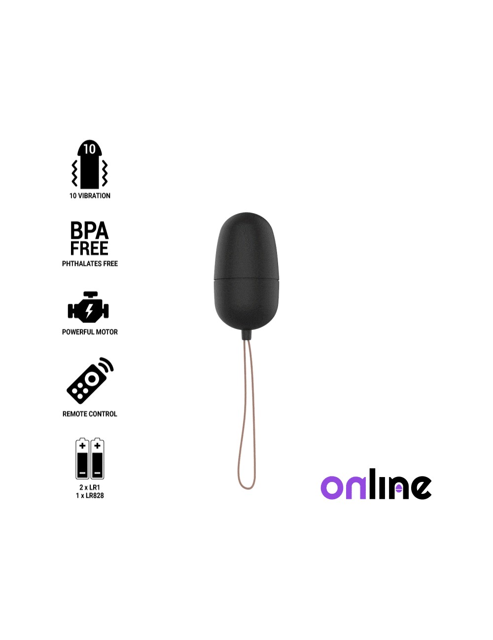 ONLINE REMOTE CONTROL VIBRATING EGG M - BLACK