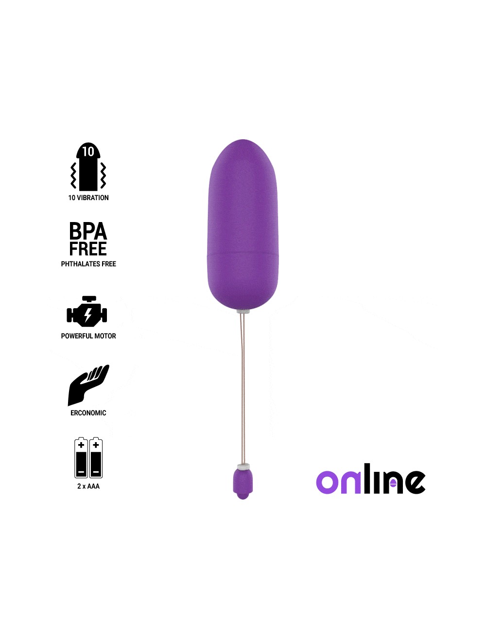 ONLINE WATERPROOF VIBRATING EGG - PURPLE