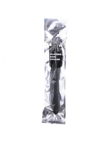 ALL BLACK RIDGED SILICONE ANAL DOUCHE 27CM