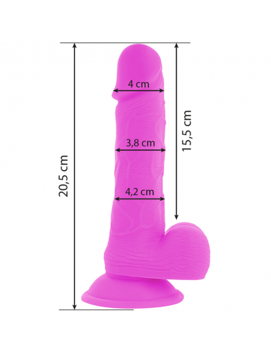 DIVERSIA FLEXIBLE VIBRATING DILDO 20.5 CM - PURPLE