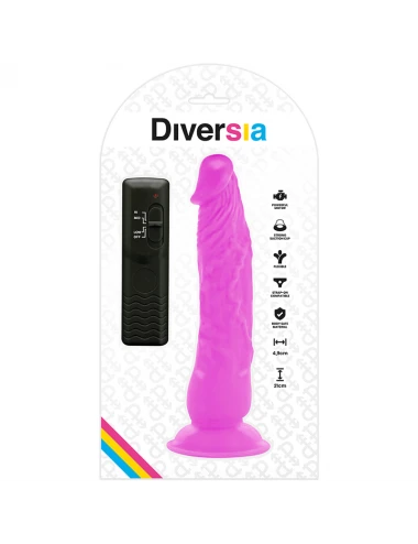 DIVERSIA - FLEXIBLE VIBRATING DILDO PURPLE 21 CM -O- 4.9 CM