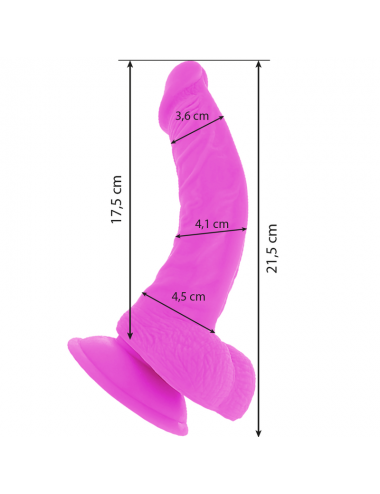 DIVERSIA FLEXIBLE VIBRATING DILDO 21.5 CM - PURPLE