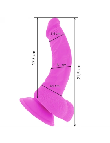 DIVERSIA FLEXIBLE VIBRATING DILDO 21.5 CM - PURPLE