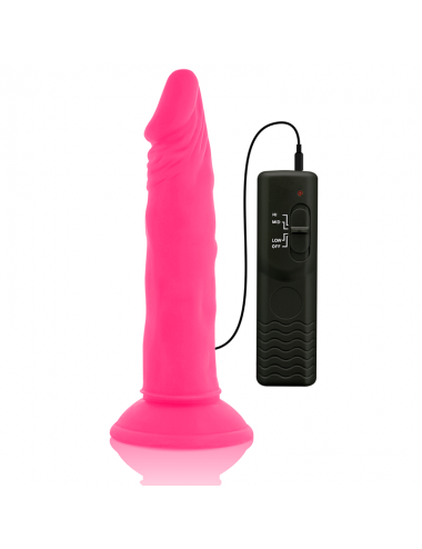 DIVERSIA - FLEXIBLE VIBRATING DILDO PINK 23 CM -O- 4.3 CM