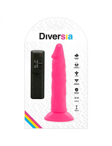 DIVERSIA - FLEXIBLE VIBRATING DILDO PINK 23 CM -O- 4.3 CM