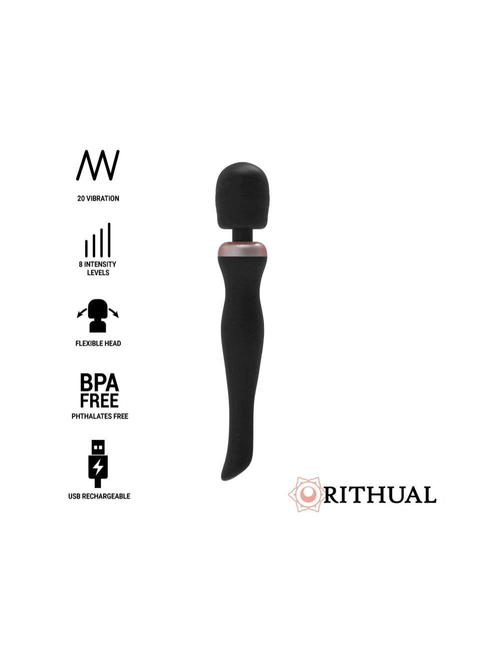 RITHUAL AKASHA WAND RECHARGEABLE 2.0 BLACK RITHUAL AKASHA WAND RECHARGEABLE 2.0 BLACK