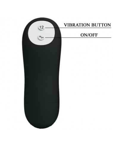PRETTY LOVE - ANAL PLUG SILICONE EXTRA STIMULATION AND 12 VIBRATION MODES BLACK REMOTE CONTROL