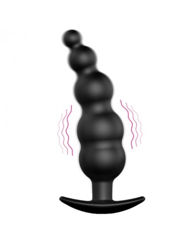 PRETTY LOVE - ANAL PLUG SILICONE EXTRA STIMULATION AND 12 VIBRATION MODES BLACK REMOTE CONTROL