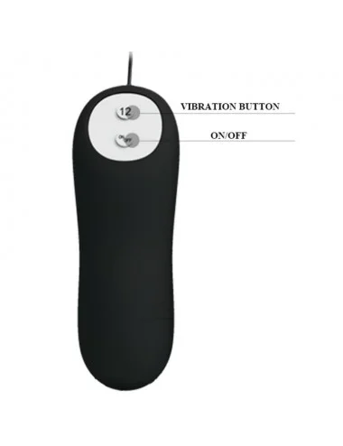 PRETTY LOVE - ANAL PLUG ANCHOR FORM SILICONE 12 VIBRATION MODES BLACK