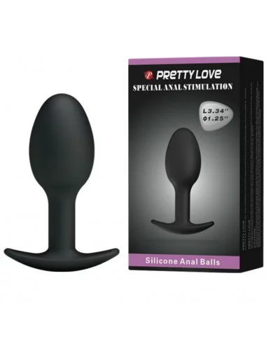PRETTY LOVE ERGONOMIC SILICONE ANAL PLUG ANCHOR DESIGN 6.5 CM BLACK