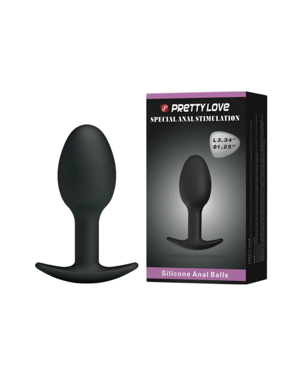 PRETTY LOVE ERGONOMIC SILICONE ANAL PLUG ANCHOR DESIGN 6.5 CM BLACK