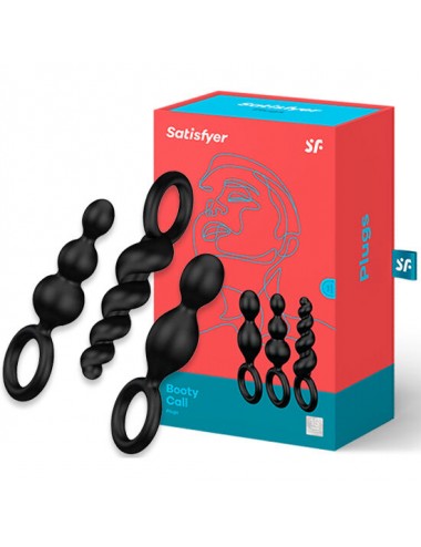 SATISFYER ANAL PLUGS SET 3PCS BLACK