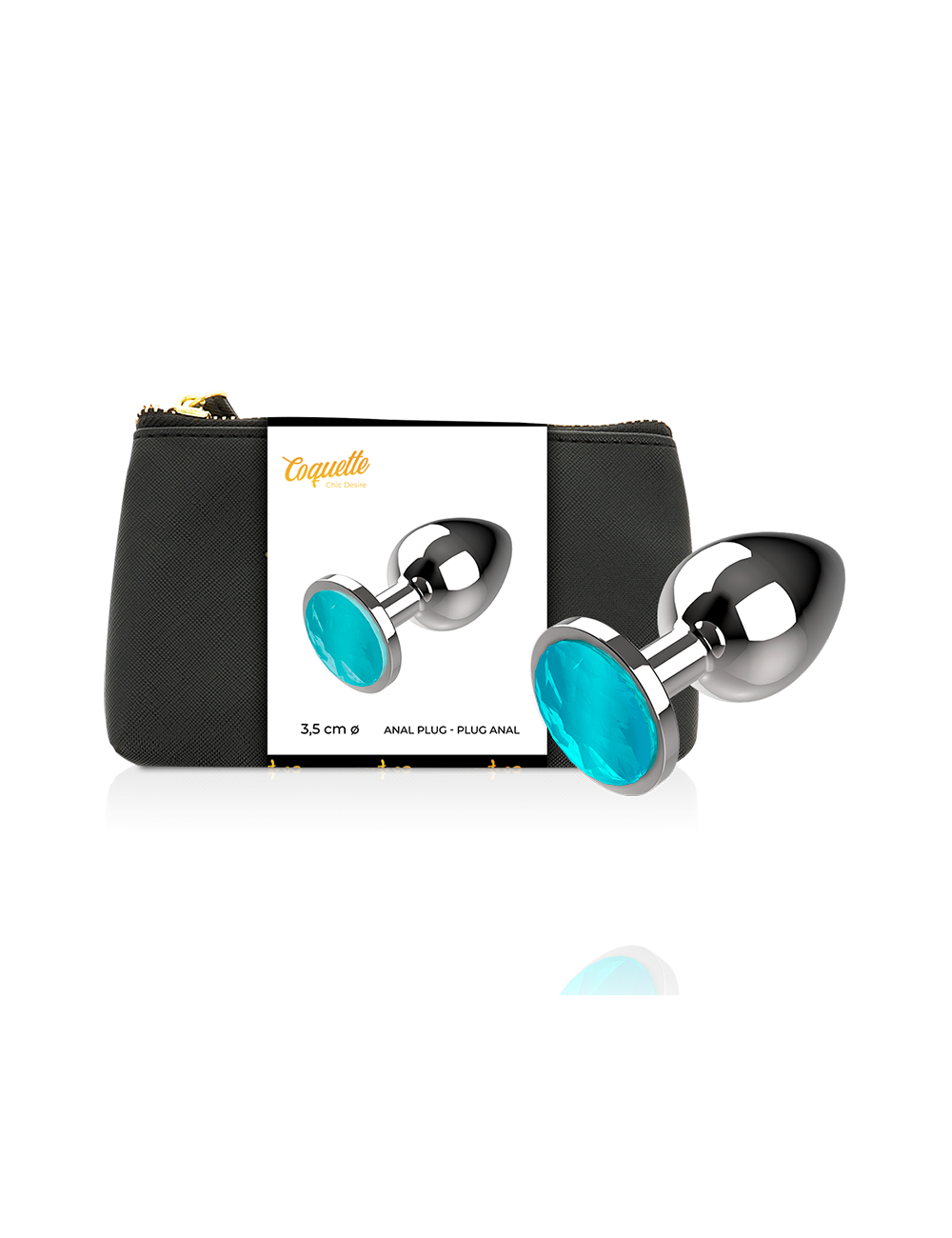 COQUETTE CHIC DESIRE ANAL PLUG METAL BLUE COLOR SIZE M 3.5 X 8CM COQUETTE CHIC DESIRE ANAL PLUG METAL BLUE COLOR SIZE M 3.5 X 8CM