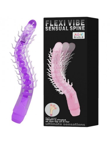 FLEXI VIBE SENSUAL SPINE BENDABLE VIBRATING PURPLE 23.5 CM