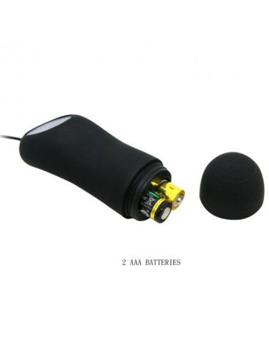 PRETTY LOVE - SILICONE ANAL PLUG 12 VIBRATION MODES BLACK