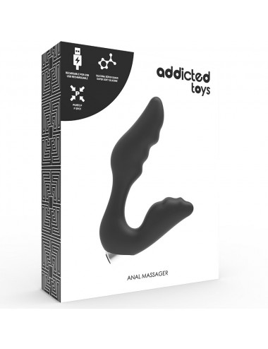 ADDICTED TOYS - PROSTATIC VIBRATOR RECHARGEABLE MODEL 6 - BLACK