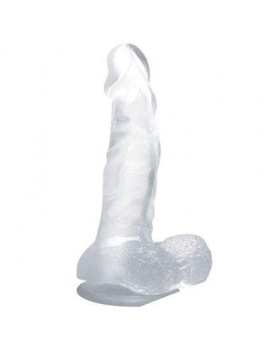 BAILE REALISTIC DILDO SUCTION CUP AND TESTICLES 16.7 CM - CLEAR