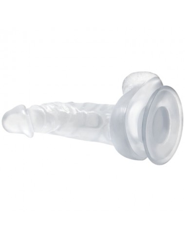 BAILE REALISTIC DILDO SUCTION CUP AND TESTICLES 16.7 CM - CLEAR