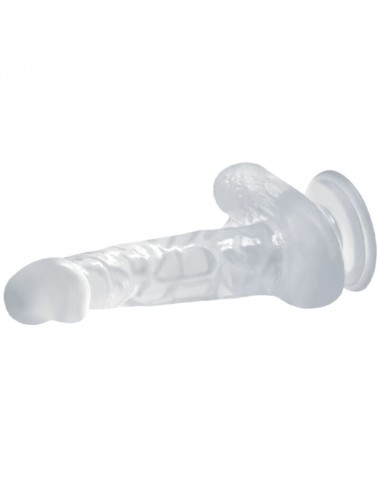 BAILE REALISTIC DILDO SUCTION CUP AND TESTICLES 16.7 CM - CLEAR