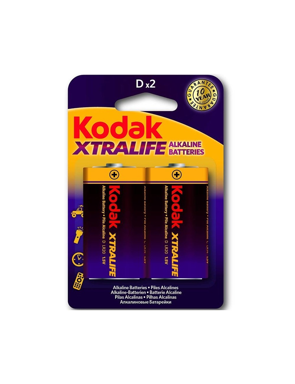KODAK XTRALIFE ALKALINE BATTERIES LR20 D LR20 1.5V