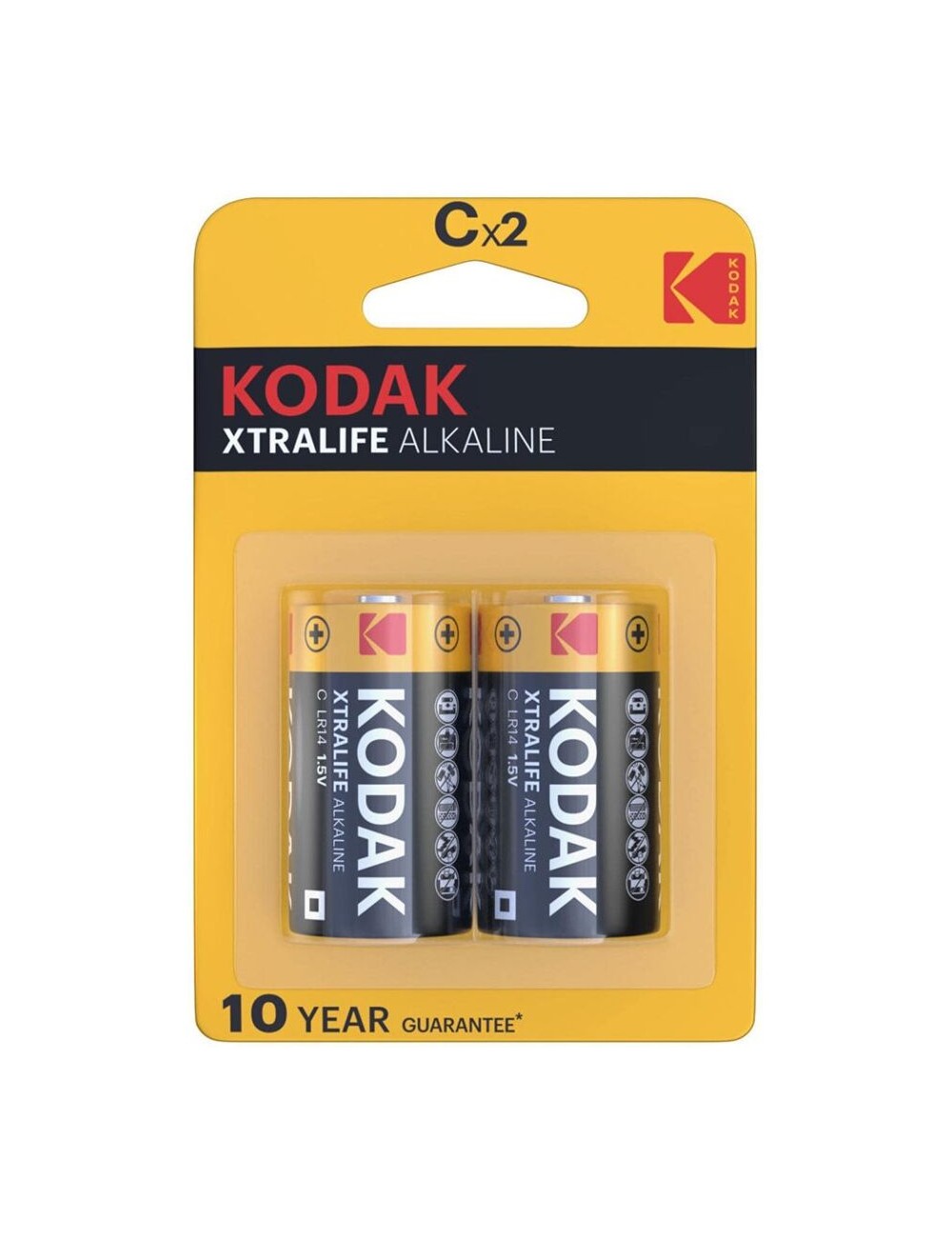 KODAK XTRALIFE ALKALINE BATTERIES C X 2 UNITS