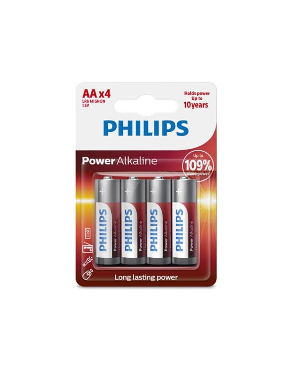 PHILIPS POWER ALKALINE BATTERY AA LR6 PACK 4 PHILIPS POWER ALKALINE BATTERY AA LR6 PACK 4