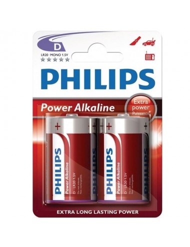 PHILIPS POWER ALKALINE PILA D LR20 PACK 2