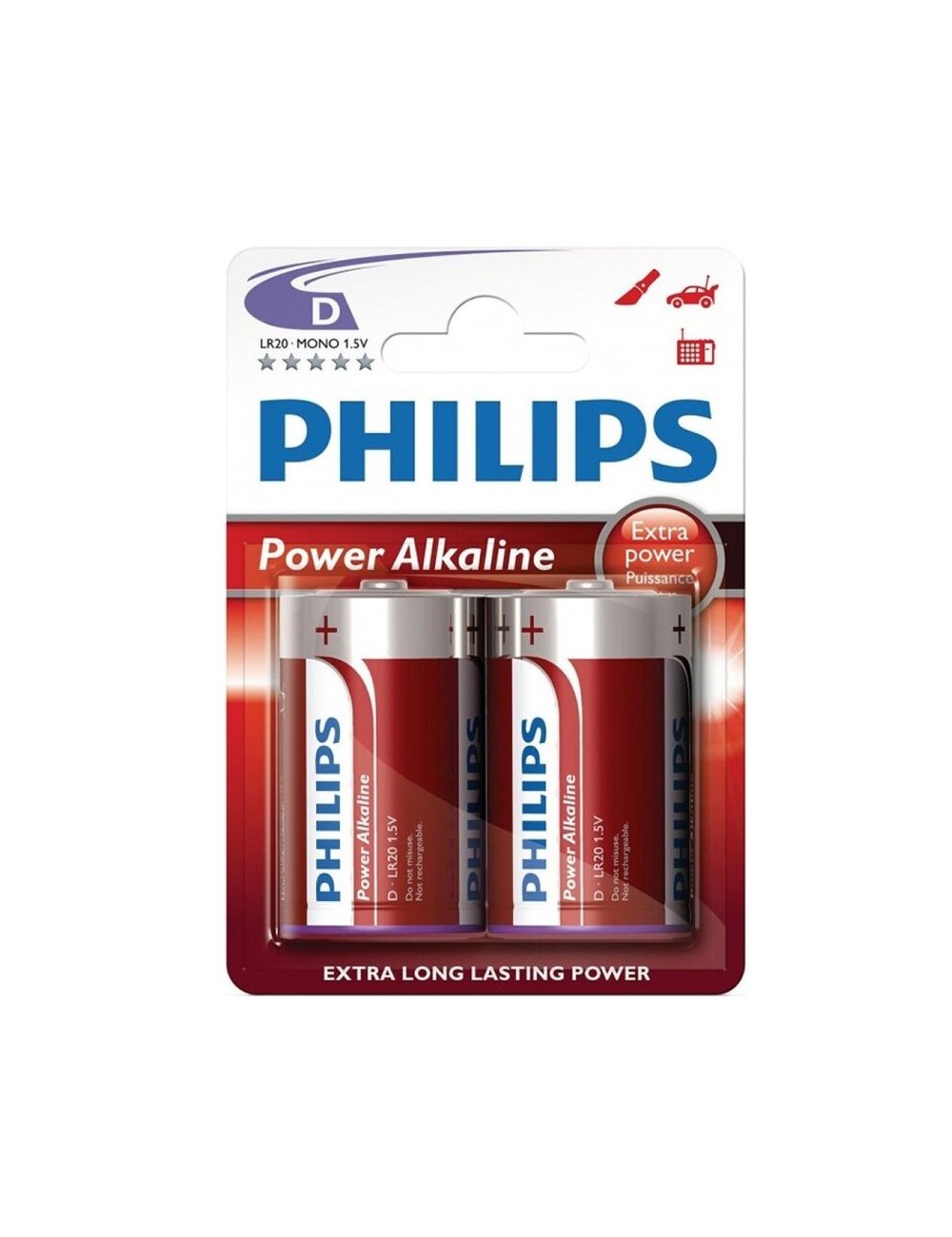 PHILIPS POWER ALKALINE PILA D LR20 PACK 2 PHILIPS POWER ALKALINE PILA D LR20 PACK 2