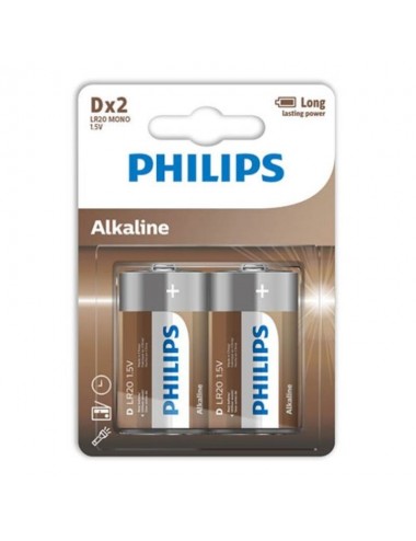 PHILIPS ALKALINE BATTERY D LR20 BLISTER*2