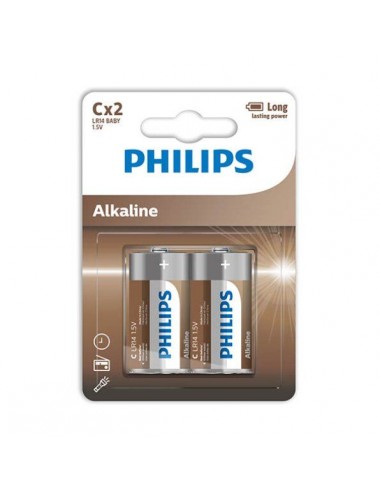 PHILIPS ALKALINE BATTERIES C LR14 BLISTER*2