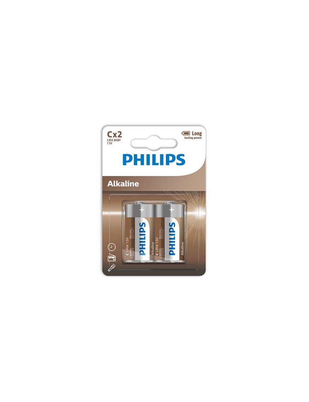 PHILIPS ALKALINE BATTERIES C LR14 BLISTER*2