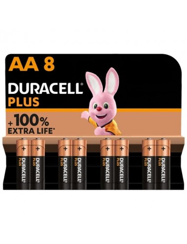 DURACELL PLUS POWER 100 ALKALINE BATTERY AA LR6 8 UNIT