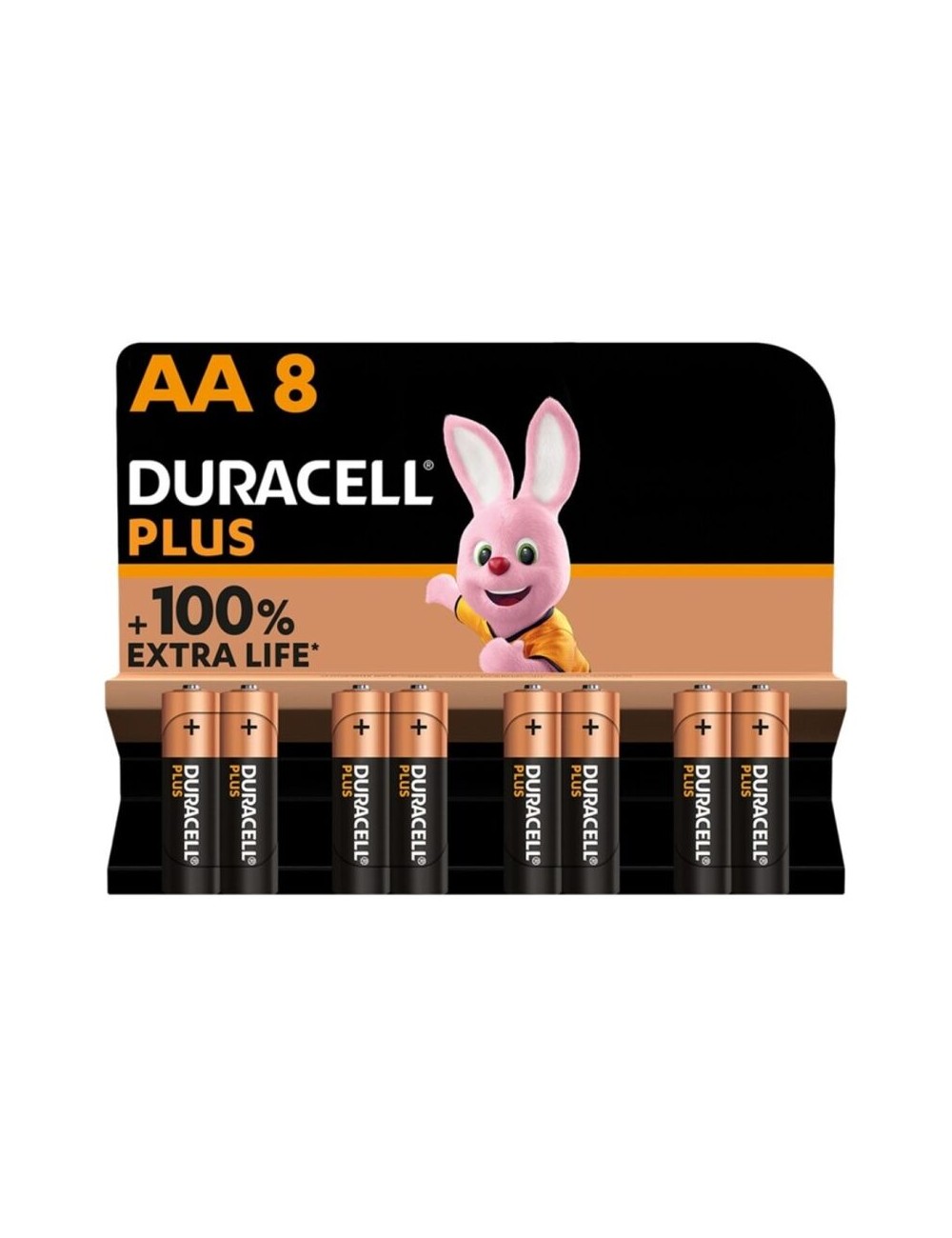 DURACELL PLUS POWER 100 ALKALINE BATTERY AA LR6 8 UNIT DURACELL PLUS POWER 100 ALKALINE BATTERY AA LR6 8 UNIT