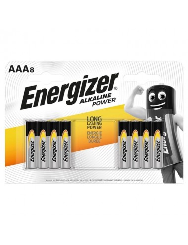 ENERGIZER ALKALINE BATTERY POWER AAA LR03 8 UNIT