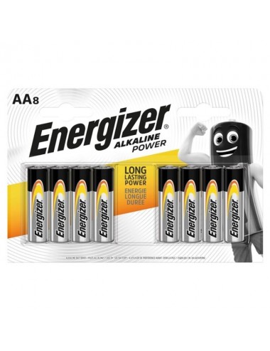 ENERGIZER POWER ALKALINE BATTERY AA LR6 8 UNIT