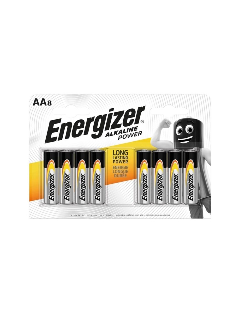 ENERGIZER POWER ALKALINE BATTERY AA LR6 8 UNIT