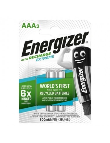 ENERGIZER EXTREME RECHARGEABLE BATTERY HR03 AAA 800mAh 2 UNIT