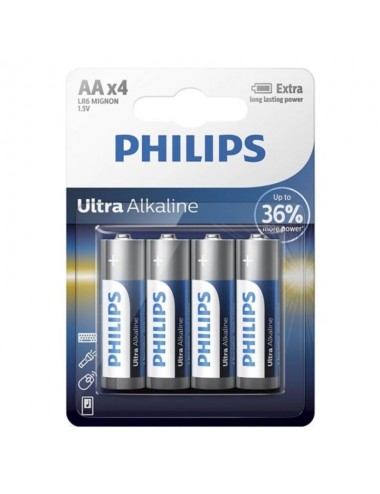 PHILIPS ULTRA ALKALINE BATTERY AA LR6 4 UNIT