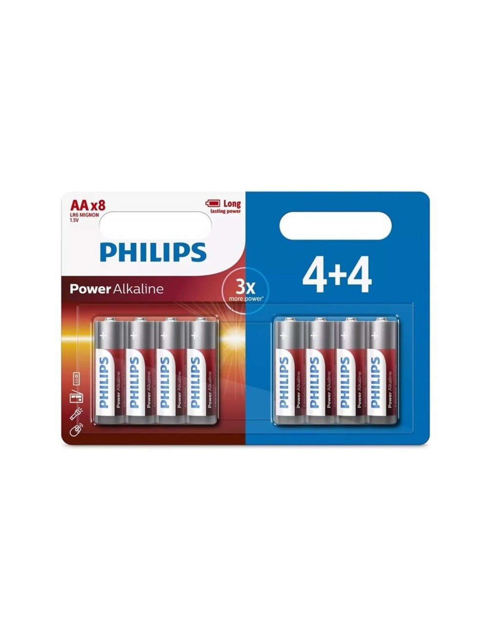 PHILIPS POWER ALKALINE BATTERY AA LR6 4+4 UNIT PHILIPS POWER ALKALINE BATTERY AA LR6 4+4 UNIT