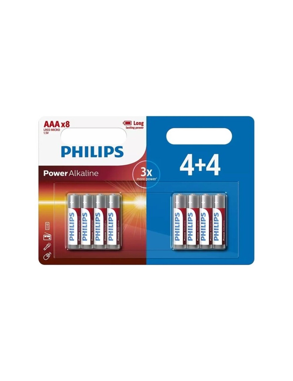 PHILIPS POWER ALKALINE BATTERY AAA LR03 4+4 UNIT PHILIPS POWER ALKALINE BATTERY AAA LR03 4+4 UNIT