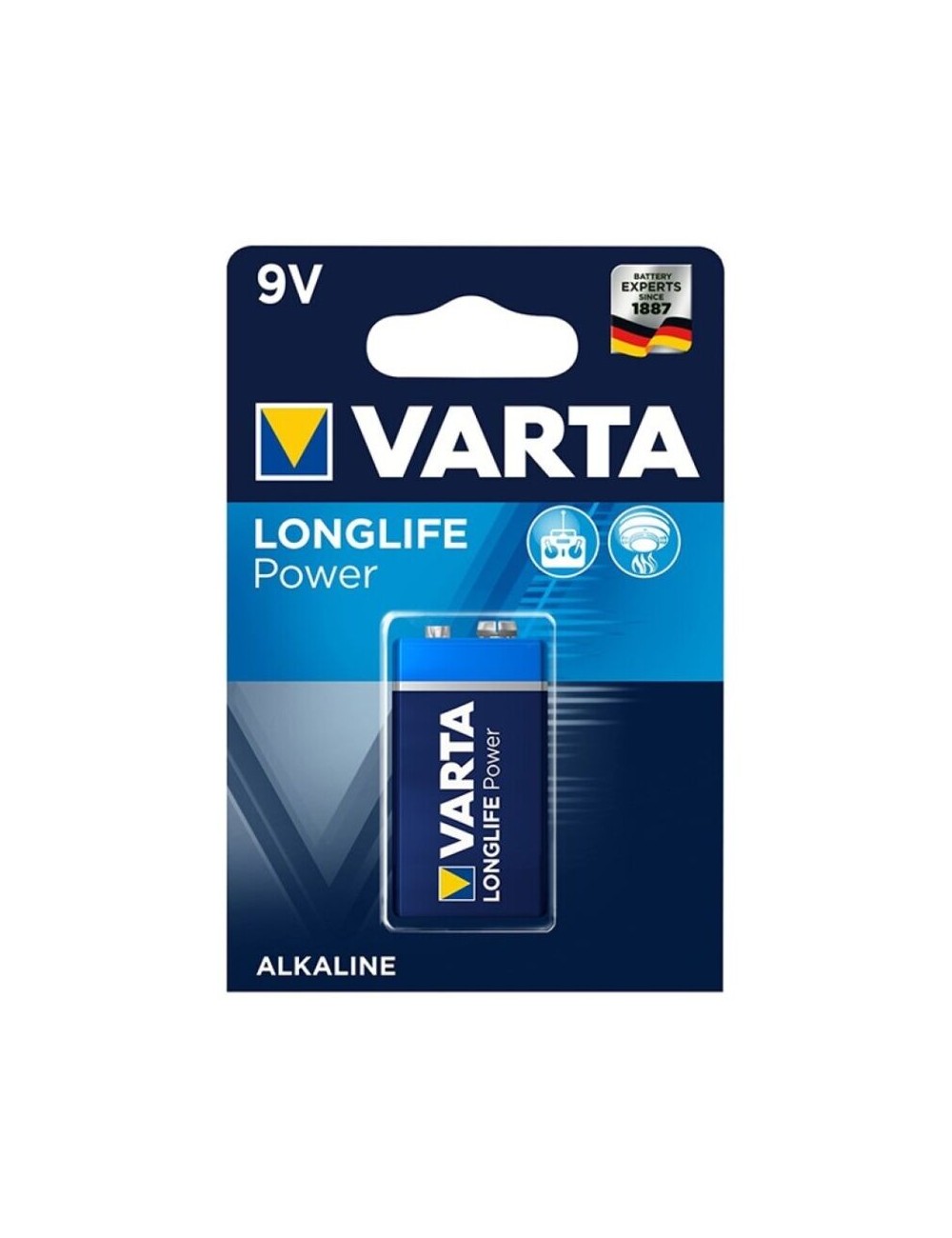 VARTA LONGLIFE POWER ALKALINE BATTERY 9V LR61 1 UNIT VARTA LONGLIFE POWER ALKALINE BATTERY 9V LR61 1 UNIT