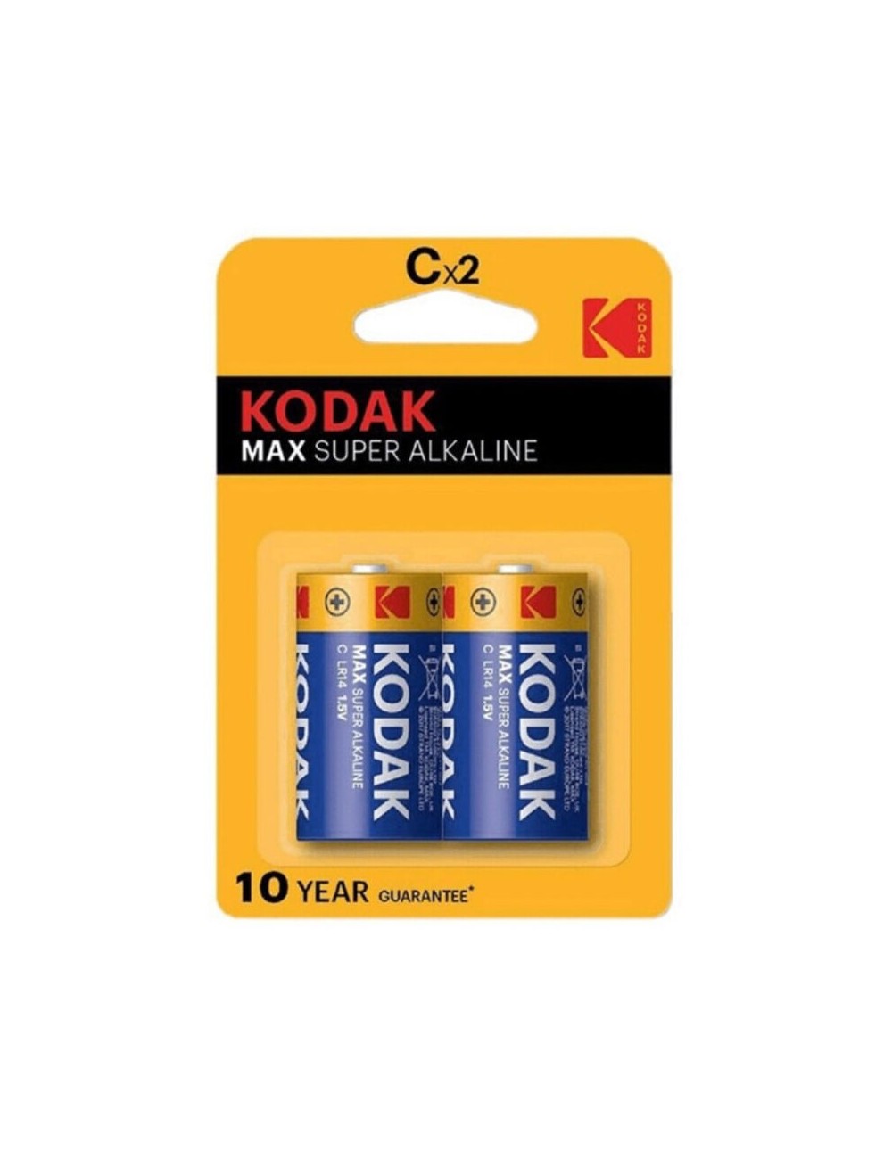 KODAK MAX ALKALINE BATTERY C LR14 2 UNIT