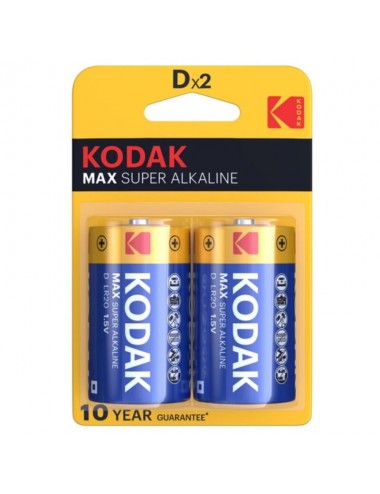 KODAK MAX ALKALINE BATTERY D LR20 2 UNIT