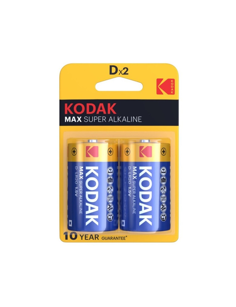 KODAK MAX ALKALINE BATTERY D LR20 2 UNIT