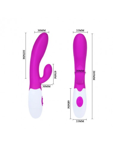 PRETTY LOVE - FLIRTATION ALVIS VIBRATOR WITH CLITORIS STIMULATOR